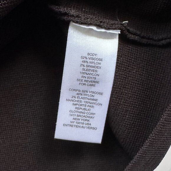 NWT House of Harlow 1960 Black Knit Stretch Sheer Puff Sleeve Top XS - Picture 7 of 8